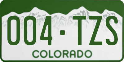 CO license plate 004TZS