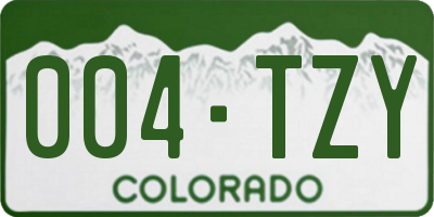 CO license plate 004TZY