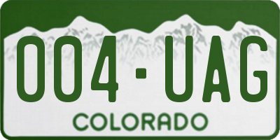 CO license plate 004UAG