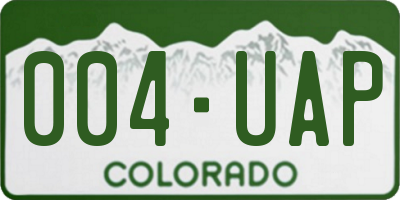 CO license plate 004UAP