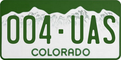 CO license plate 004UAS