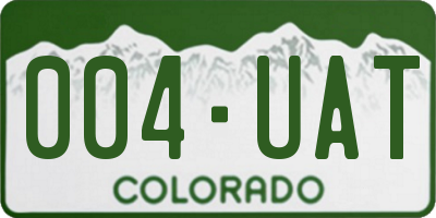 CO license plate 004UAT