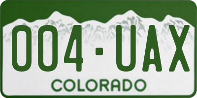 CO license plate 004UAX