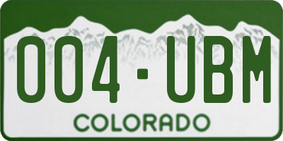 CO license plate 004UBM