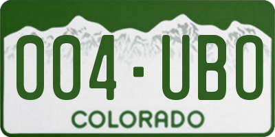 CO license plate 004UBO