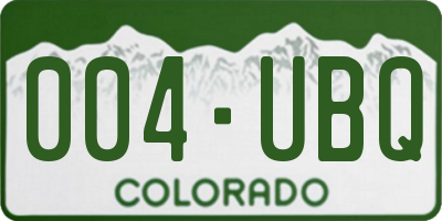 CO license plate 004UBQ