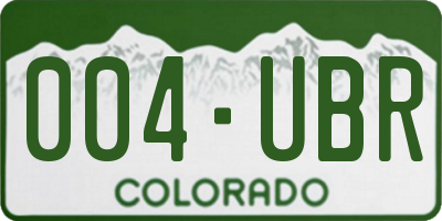 CO license plate 004UBR