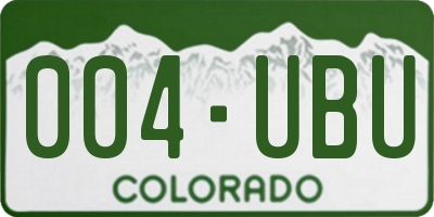 CO license plate 004UBU