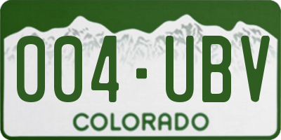 CO license plate 004UBV