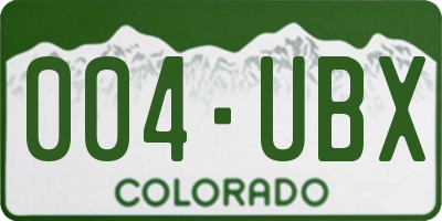 CO license plate 004UBX