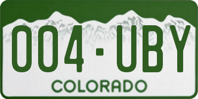 CO license plate 004UBY