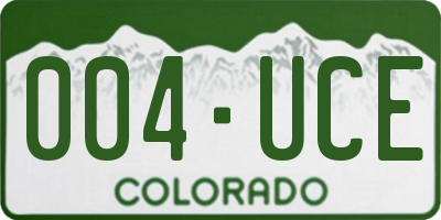 CO license plate 004UCE