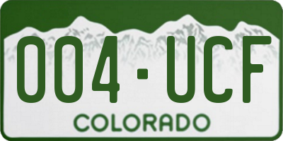 CO license plate 004UCF