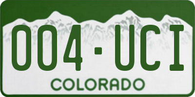 CO license plate 004UCI