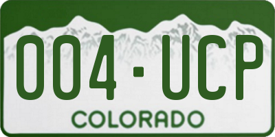 CO license plate 004UCP