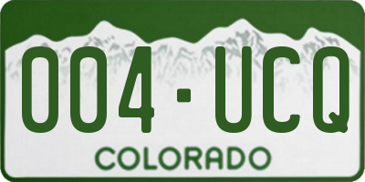 CO license plate 004UCQ