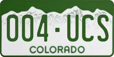 CO license plate 004UCS