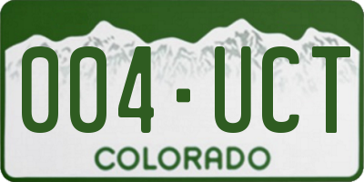 CO license plate 004UCT
