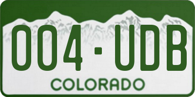 CO license plate 004UDB