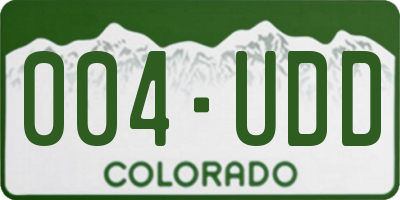 CO license plate 004UDD