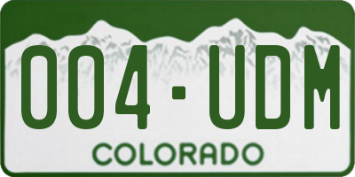 CO license plate 004UDM