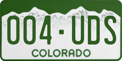 CO license plate 004UDS