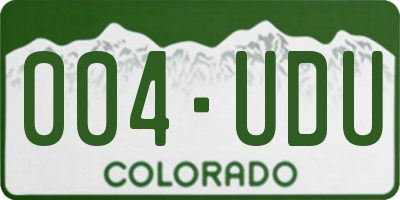 CO license plate 004UDU