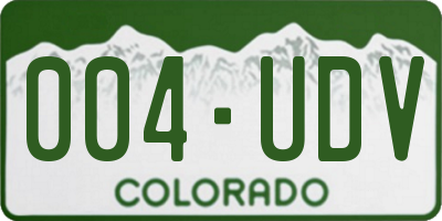 CO license plate 004UDV