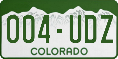 CO license plate 004UDZ