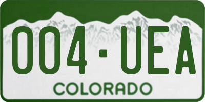CO license plate 004UEA