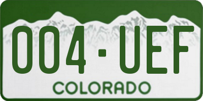 CO license plate 004UEF