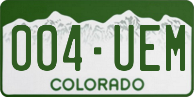 CO license plate 004UEM