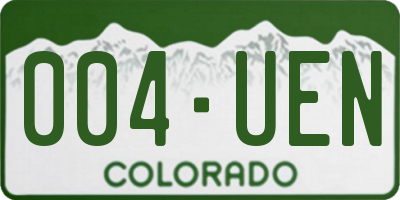 CO license plate 004UEN