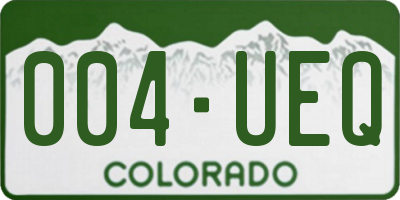 CO license plate 004UEQ