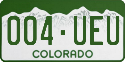 CO license plate 004UEU