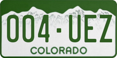 CO license plate 004UEZ