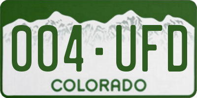 CO license plate 004UFD