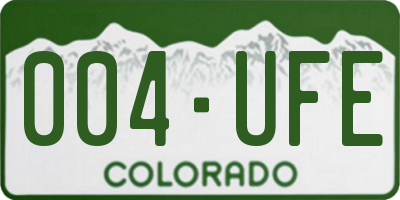 CO license plate 004UFE