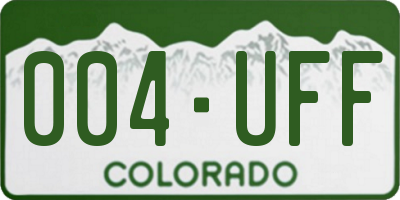 CO license plate 004UFF