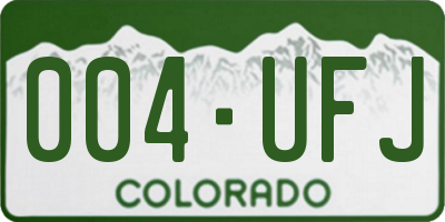CO license plate 004UFJ