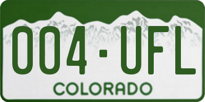 CO license plate 004UFL