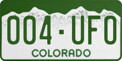 CO license plate 004UFO