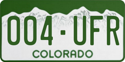 CO license plate 004UFR