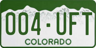 CO license plate 004UFT