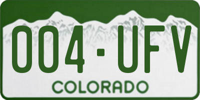 CO license plate 004UFV