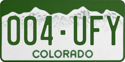 CO license plate 004UFY