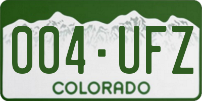 CO license plate 004UFZ