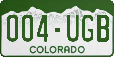 CO license plate 004UGB