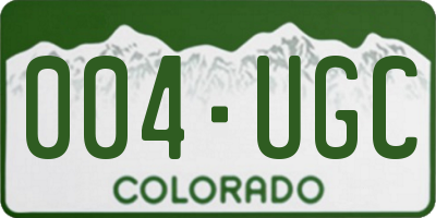 CO license plate 004UGC