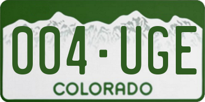 CO license plate 004UGE